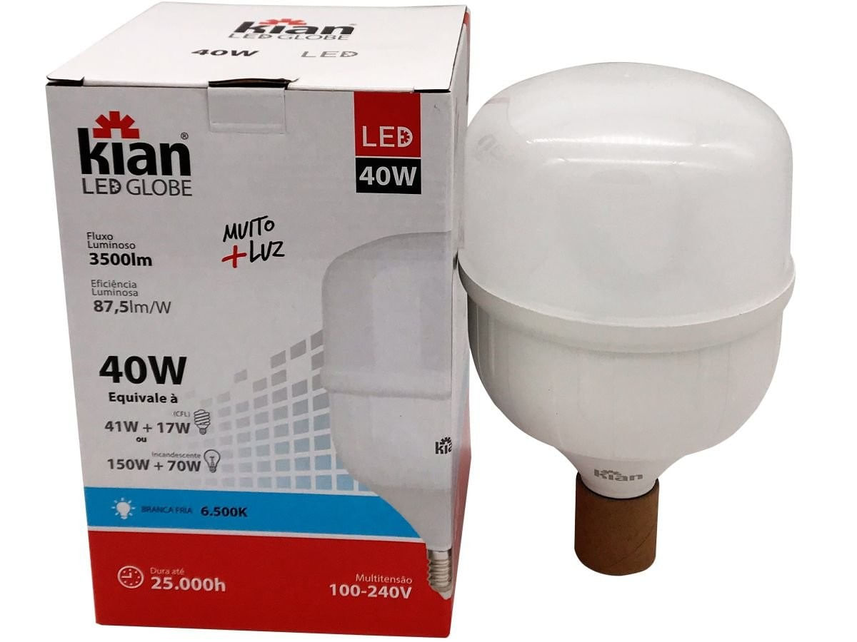 Lâmpada Led 40W 6500K Bivolt - Kian