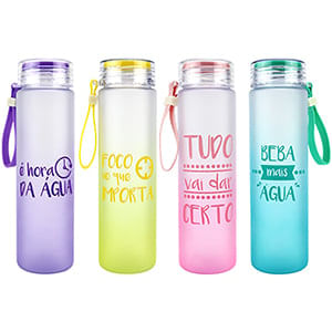 Garrafa Fosca com Alça Plástico Sortida 500ml CB1060 - Moment