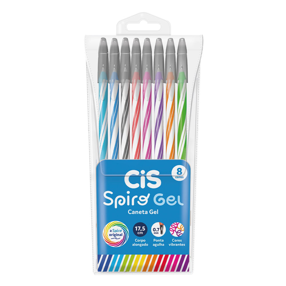 Cis Caneta Gel Spiro 0.7mm 8 Cores