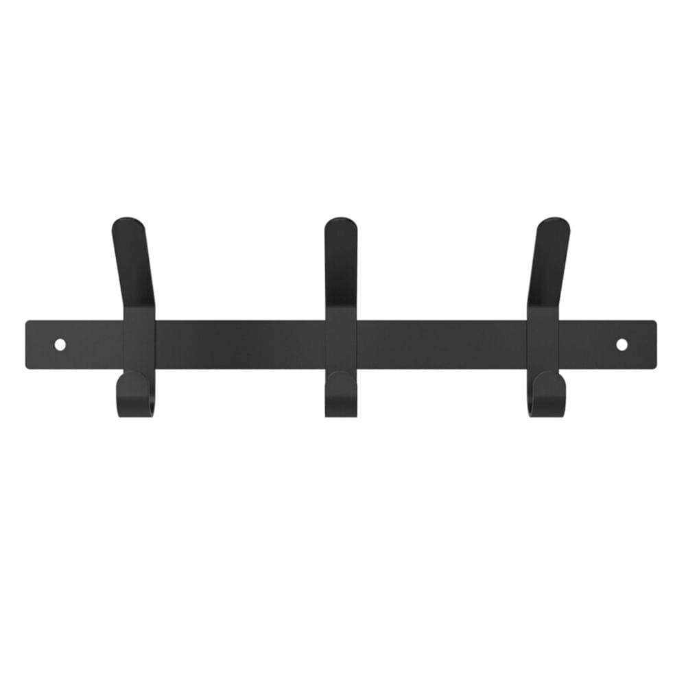 Cabide Multiuso 3 Ganchos Preto CABF03 - Brasforma