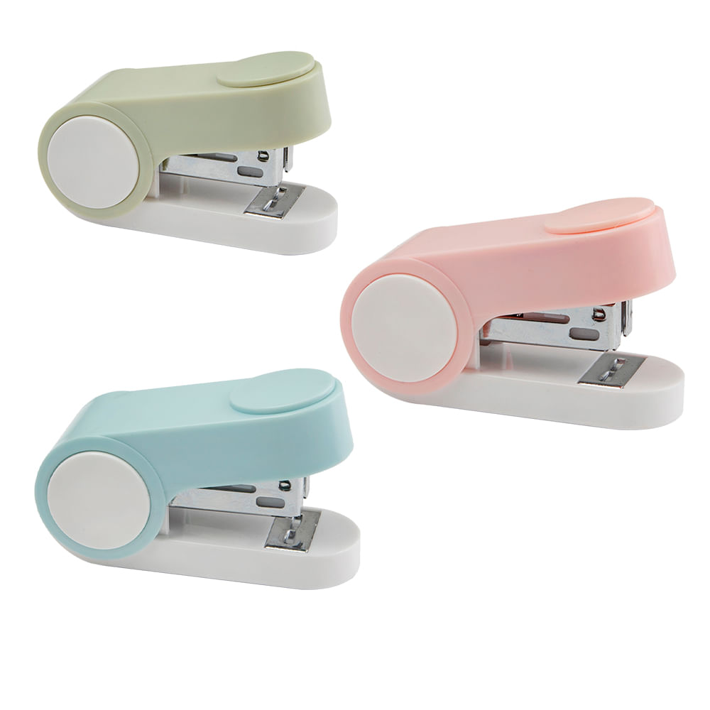 Mini Grampeador 40 Grampos Criativa Office Refil 400 Pc Inclusos Sortido Plástico 6,5x4,3x3cm LM4200PAP - honeyhome