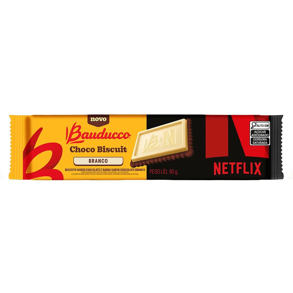 Biscoito Choco Biscuit Branco Netflix 80g 26384 - Bauducco
