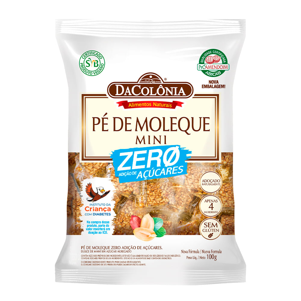 Pé de Moleque Zero Mini 100g 424 - Dacolonia